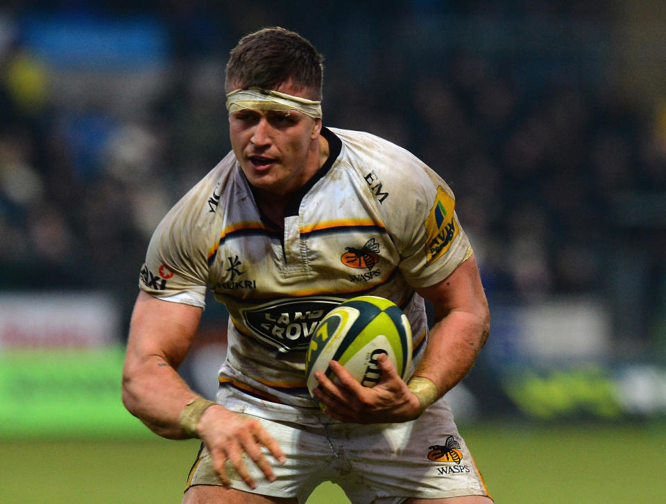 NORTHAMPTON, ENGLAND - FEBRUARY 07:  Ed Jackson of Wasps during the LV= Cup match between Northampton Saints and Wasps at Franklin's Gardens on February 7, 2015 in Northampton, England.  (Photo by Tony Marshall/Getty Images)