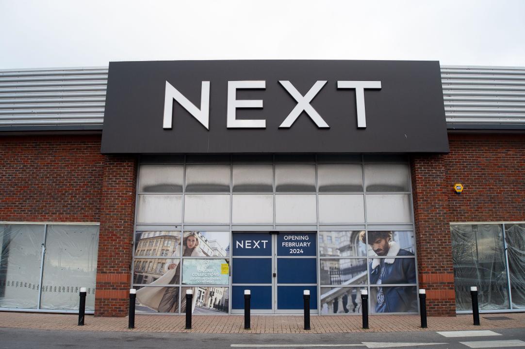 Slough, UK. 3rd February, 2024. The Next Store at the Bath Road Shopping Park in Slough, Berkshire is relocating to new premises at the Shopping Park. Credit: Maureen McLean/Alamy