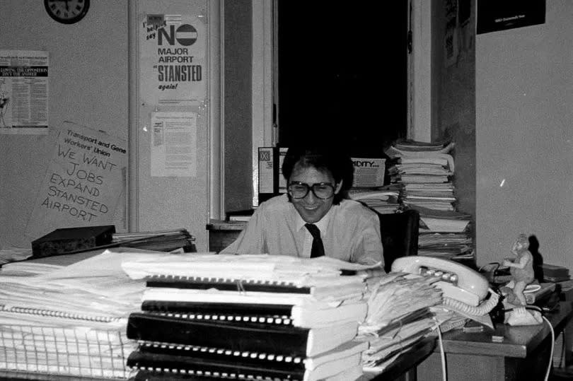 Sir Howard Bernstein at work in the town hall in the 1980s -Credit:Manchester Evening News