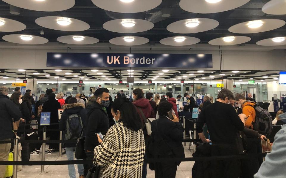 Priti Patel said the crowds 'materialised because of the compliance checks that Border Force had put in place' - Pia Josephson/Via Reuters
