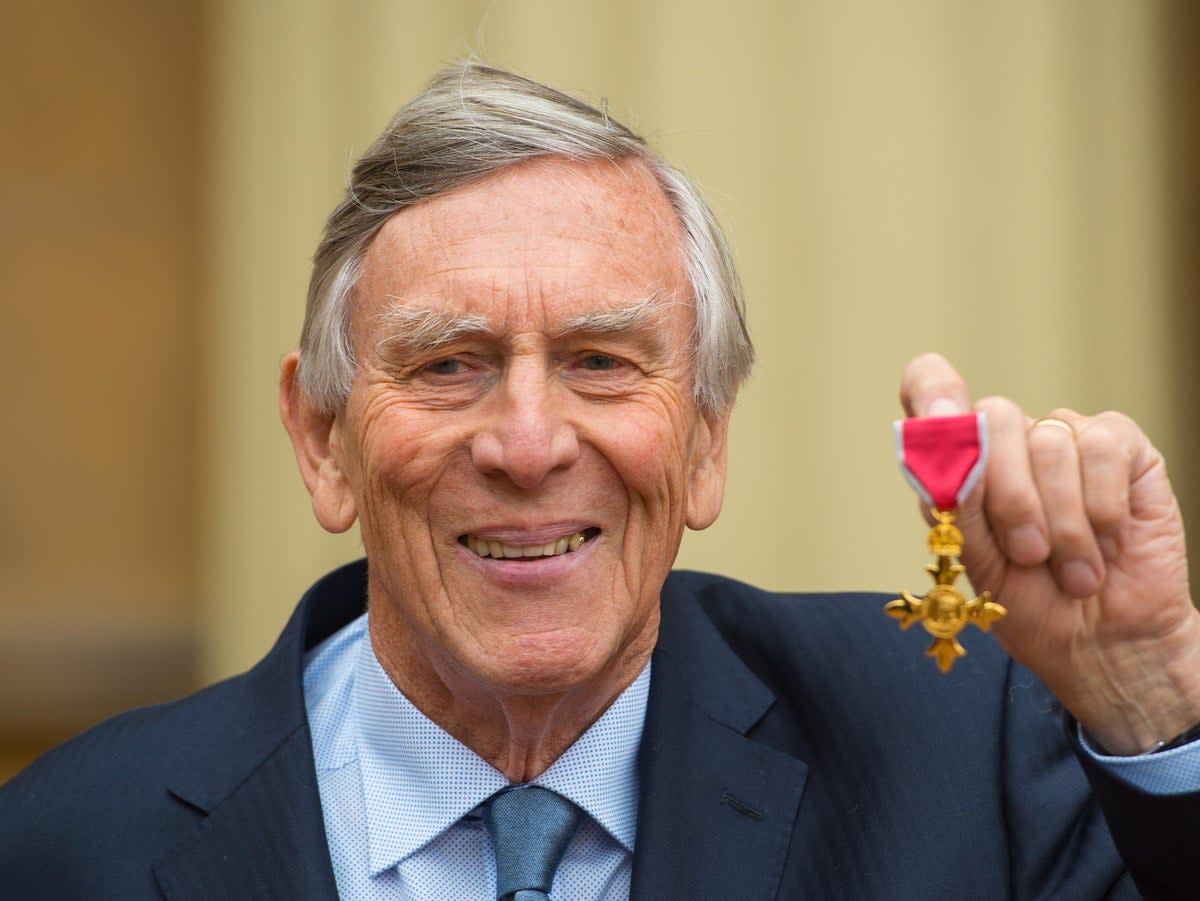 Piers Haggard with his Officer of the Order of the British Empire (OBE) medal (Dominic Lipinski - WPA Pool/Getty Images)