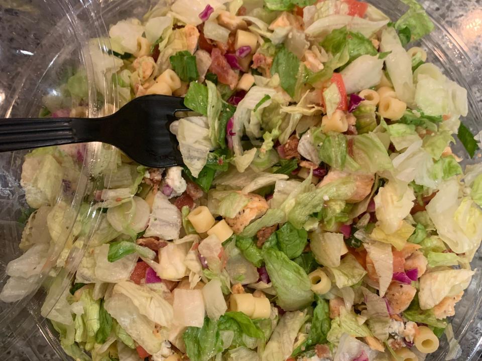 portillos chopped salad on a kitchen counter