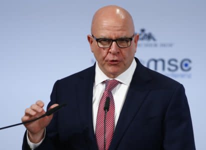U.S. National Security Adviser H.R. McMaster talks at the Munich Security Conference in Munich, Germany, February 17, 2018. REUTERS/Ralph Orlowski