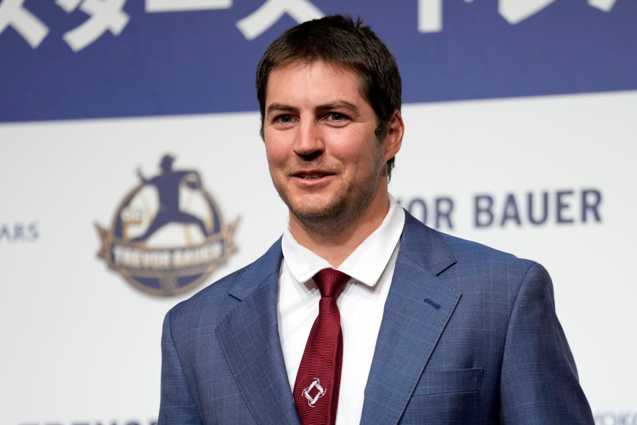 Former Major League pitcher Trevor Bauer is pitching for the Yokohama DeNA BayStars in Japan in 2023.