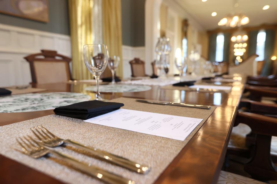 The dining table is set as Chef Joshua Mutchnick hosts a JEM Dining Supper Club Pop-Up at the James Lee House on Wednesday, April 27, 2022. 