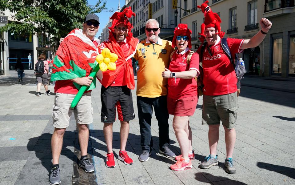 Wales and Australia fans on route to the stadium