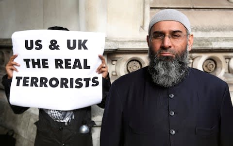 Anjem Choudary attends a protest in London in October 2012 - Credit: LUKE MACGREGOR /Reuters