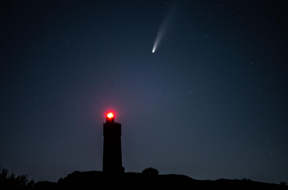 Comet Neowise passes over Castle Hill, Huddersfield, July 12 2020. 