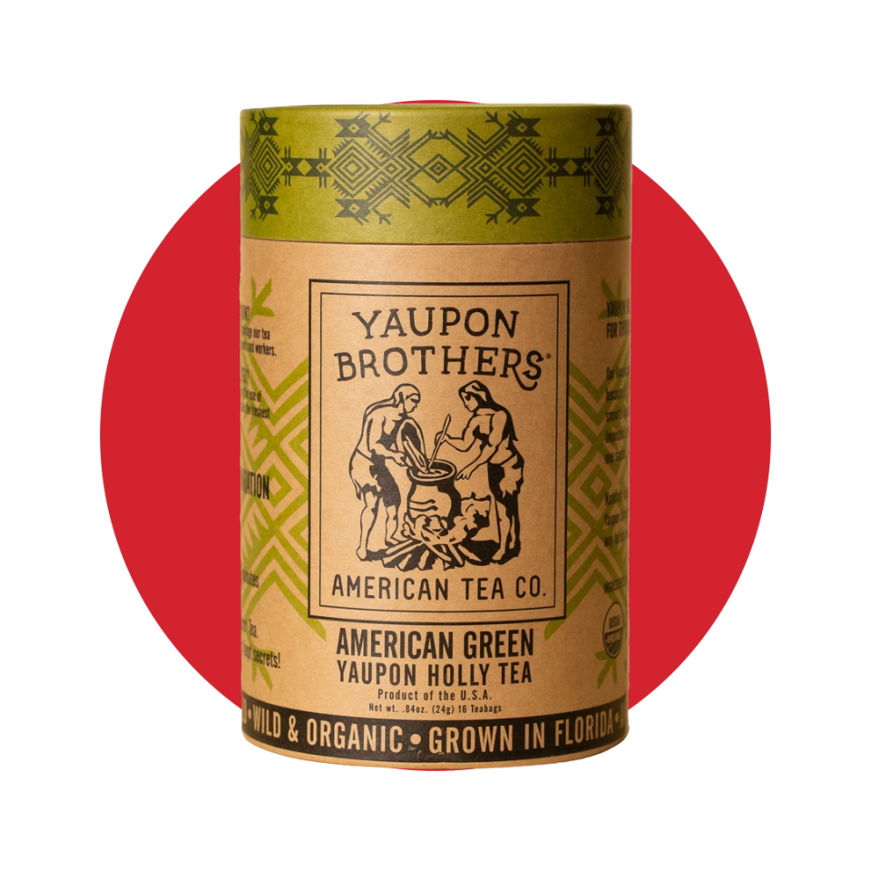 <p><a href="https://yauponbrothers.com/collections/featured-blends/products/american-green-yaupon-tea" rel="nofollow noopener" target="_blank" data-ylk="slk:Shop Now;elm:context_link;itc:0;sec:content-canvas" class="link ">Shop Now</a></p><p>American Green Yaupon Holly Tea</p><p>$9.99</p><p>yauponbrothers.com</p>