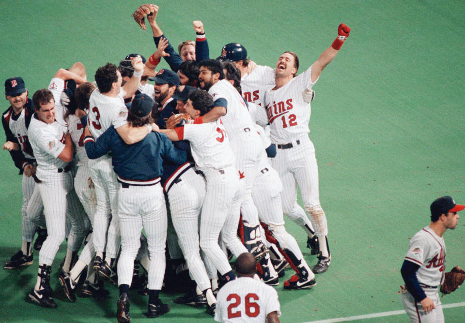 The Minnesota Twins defeated the Atlanta Braves in a dramatic seven-game World Series in 1991 (AP)