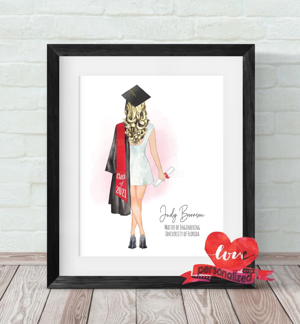 <p><a href="https://go.redirectingat.com?id=74968X1596630&url=https%3A%2F%2Fwww.etsy.com%2Flisting%2F990259565%2Fpersonalized-graduation-print-graduation&sref=https%3A%2F%2Fwww.thepioneerwoman.com%2Fhome-lifestyle%2Fg36078947%2Fgraduation-gifts-for-girls%2F" rel="nofollow noopener" target="_blank" data-ylk="slk:Shop Now;elm:context_link;itc:0;sec:content-canvas" class="link rapid-noclick-resp">Shop Now</a></p><p>Customized Graduation Print</p><p>etsy.com</p><p>$32.95</p><span class="copyright">Etsy</span>