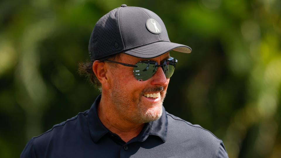   Phil Mickelson in the Pro-Am before the 2022 LIV Golf Team Championship in Florida 