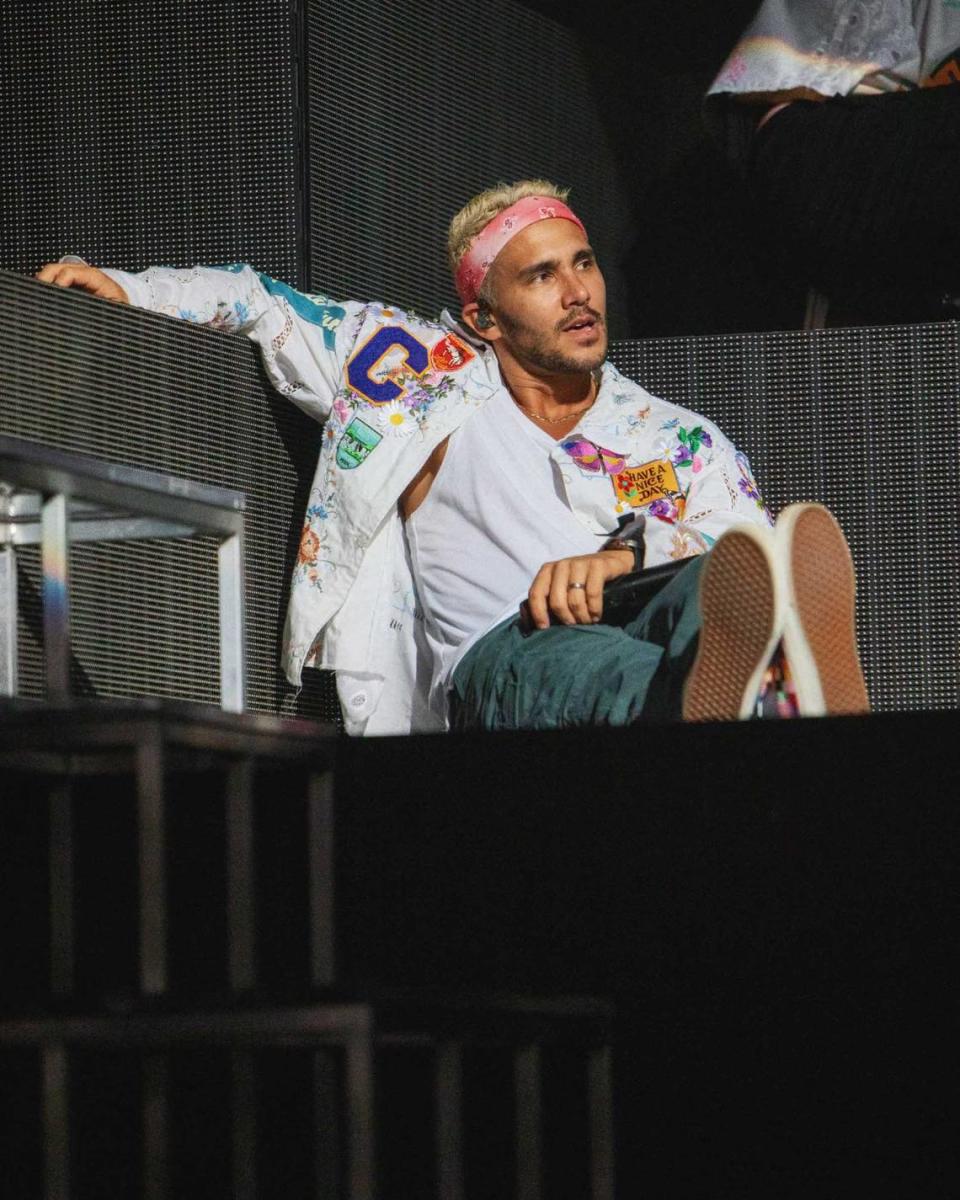 Carlos PenaVega of Big Time Rush on stage in Charlotte Tuesday night. Benjamin Robson