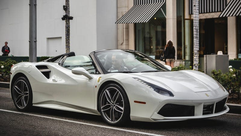 File photo of a 2017 Ferrari convertible, one of the types of cars allegedly stolen last week by teens in Australia, which they posted about on social media.<br> - Photo: Johnnie Rik (Shutterstock)