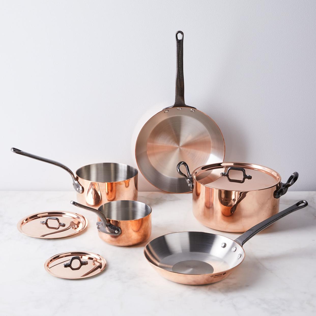 de buyer induction copper cookware set