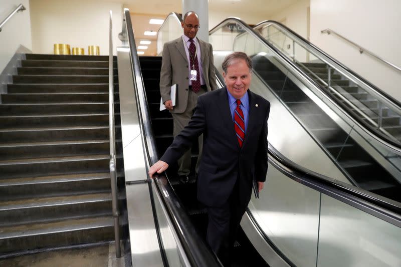 Jones makes his way through the subway under the U.S. Capitol in Washington