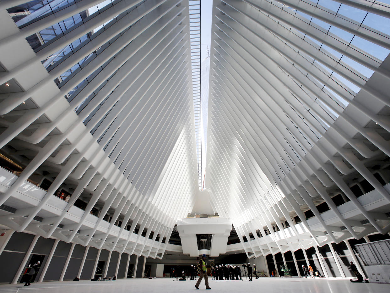 The interior of the Oculus structure of the World Trade Centre Transportation Hub: REUTERS