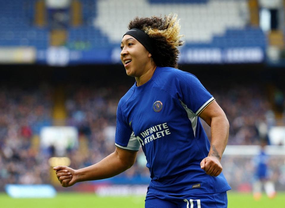 Hat-trick hero: Lauren James scored a stylish treble as Manchester United were beaten by Chelsea in WSL (Action Images via Reuters)