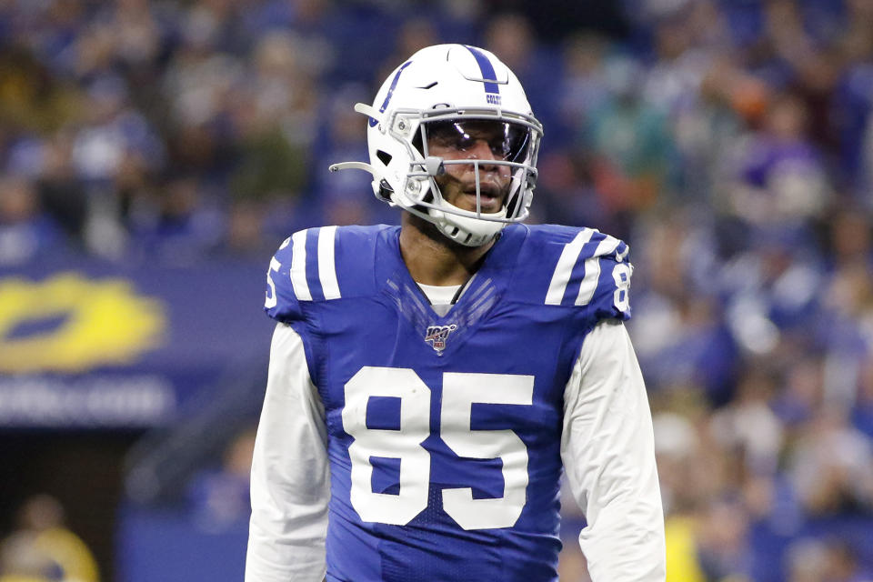 Eric Ebron's decision to have ankle surgery reportedly ruined his chances of staying with the Colts. (Photo by Justin Casterline/Getty Images)