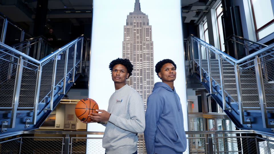 Hold me now: The Thompson twins are living the dream. - John Lamparski/Getty Images