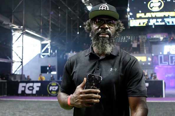 Ed Reed attends the Fan Controlled Football Season v2.0 - Playoffs on June 04, 2022 in Atlanta, Georgia. 