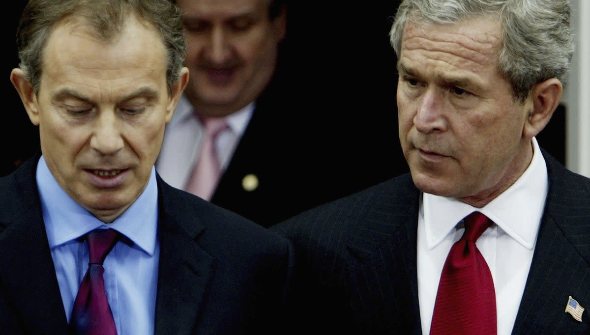 Tony Blair was persuaded by George Bush to support the 2003 invasion of Iraq (Getty)