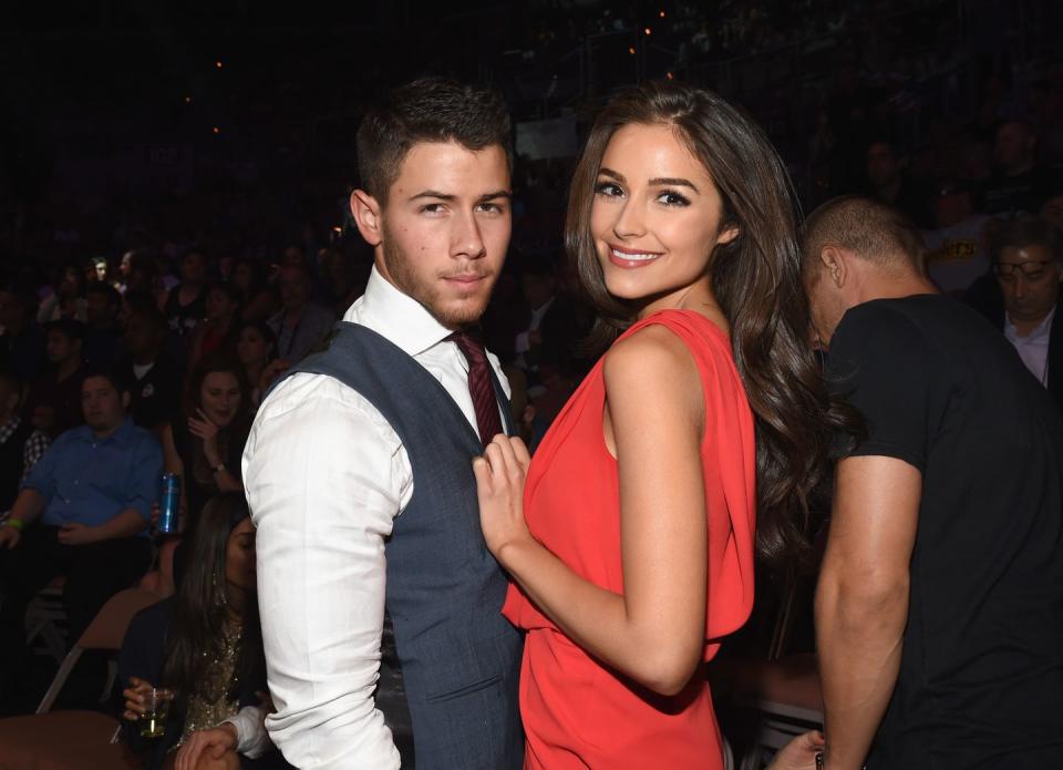 <p>No guessing here. Nick Jonas admitted his 2016 hit "Champagne Problems" was inspired by his split from former Miss Universe Olivia Culpo. "We decided that we were going to celebrate the years we had together and the time that we spent together by sharing this bottle of champagne and closing that chapter of our life," he told <em><a href="https://ew.com/article/2016/05/27/nick-jonas-nick-carter-advice/" rel="nofollow noopener" target="_blank" data-ylk="slk:Entertainment Weekly;elm:context_link;itc:0;sec:content-canvas" class="link ">Entertainment Weekly</a> </em>(via <a href="https://www.mtv.com/news/2886375/nick-jonas-breakup-champagne-problems/" rel="nofollow noopener" target="_blank" data-ylk="slk:MTV;elm:context_link;itc:0;sec:content-canvas" class="link ">MTV</a>)<em>.</em> "Although it was really a sad moment, it was a nice way to kind of close things up."</p>