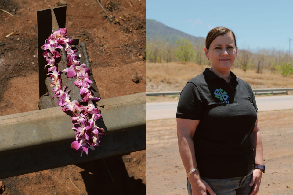 Monique Ibarra from the Khako Homless resource center in Lahaina, Maui, Hawaii on Aug. 18, 2023. (Josiah Patterson for NBC News)