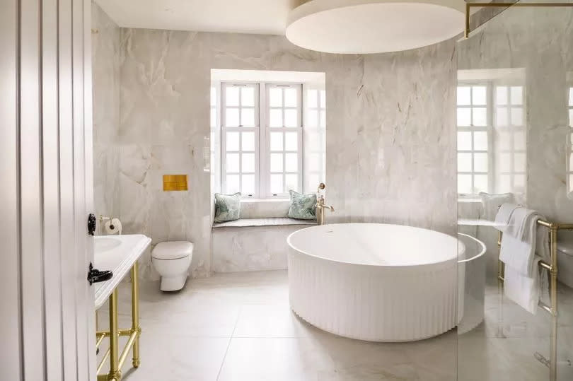 The luxury bathroom makeover looks wonderful