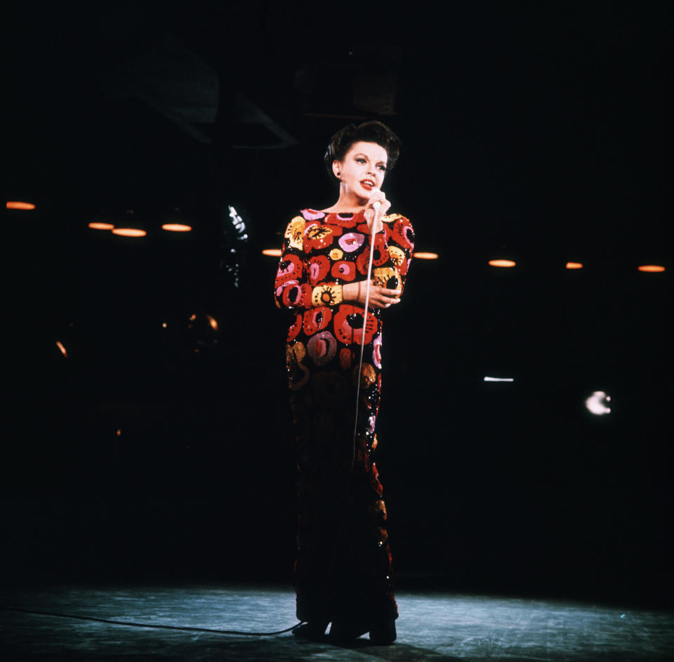 Judy Garland in a long sleeve dress