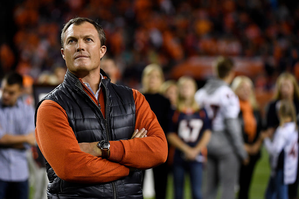 Safety John Lynch of the Tampa Bay Buccaneers looks on during the News  Photo - Getty Images