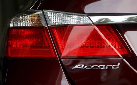 A detail of the rear taillight of a 2013 Honda Accord is seen at Sport Honda in Silver Spring, Maryland in this September 17, 2012 file photo. REUTERS/Gary Cameron/Files