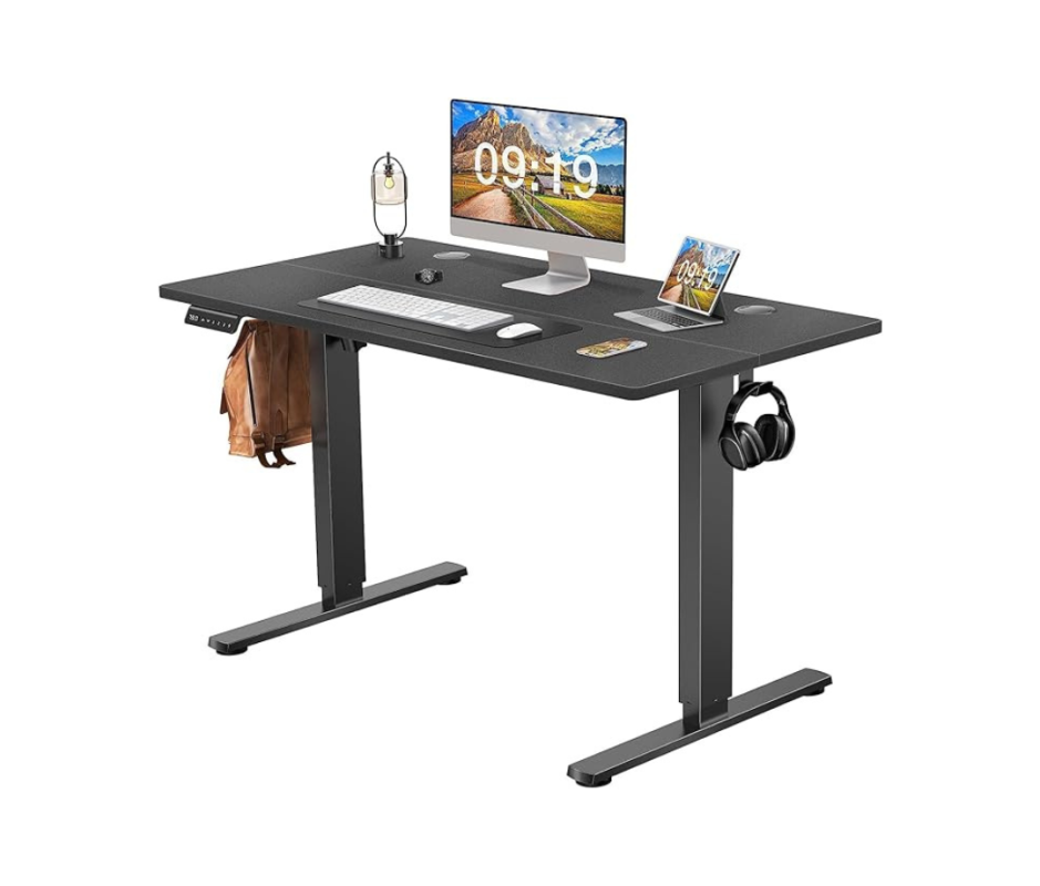 <p>Courtesy Image</p><p>This standing desk is a no-frills product to help you get started on your work-from-home fitness journey. It comes in a few different colors, too.</p><p>[$120; <a href="https://clicks.trx-hub.com/xid/arena_0b263_mensjournal?q=https%3A%2F%2Fwww.amazon.com%2FStanding-Adjustable-Electric-T-Shaped-Ergonomic%2Fdp%2FB0CJ317PZC%3FlinkCode%3Dll1%26tag%3Dmj-yahoo-0001-20%26linkId%3Dc9324790e90f2eaaba30227ceecd041a%26language%3Den_US%26ref_%3Das_li_ss_tl&event_type=click&p=https%3A%2F%2Fwww.mensjournal.com%2Fhealth-fitness%2Funder-desk-treadmill-workout%3Fpartner%3Dyahoo&author=Greg%20Presto&item_id=ci02cb9a0480002758&page_type=Article%20Page&partner=yahoo&section=Treadmill&site_id=cs02b334a3f0002583" rel="nofollow noopener" target="_blank" data-ylk="slk:amazon.com;elm:context_link;itc:0;sec:content-canvas" class="link ">amazon.com</a>]</p>