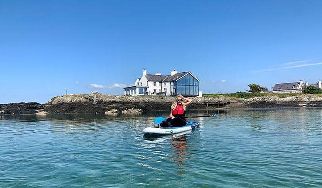 carol-vorderman-paddleboarding-wales-home