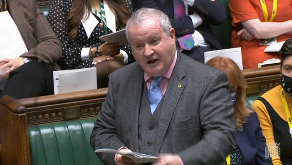 SNP Westminster leader Ian Blackford speaks during Prime Minister’s Questions in the House of Commons (House of Commons/PA) (PA Wire)