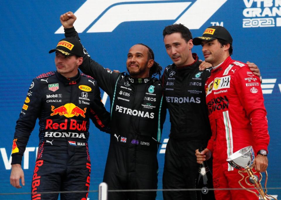 Lewis Hamilton claimed the honours in Russia (Yuri Kochetkov/Pool Photo via AP) (AP)