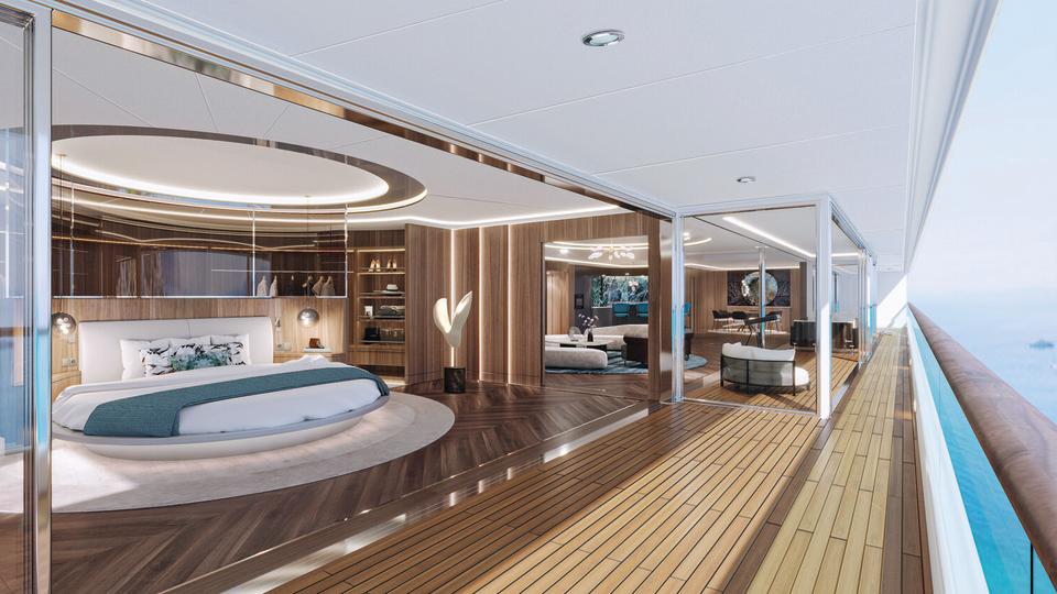 Artist's impression of a luxury apartment onboard a superyacht. (Source: somniosuperyachts.com)