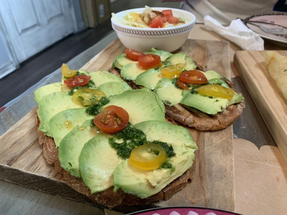 Avocado toast at Red Bud Cafe in Daytona Beach.