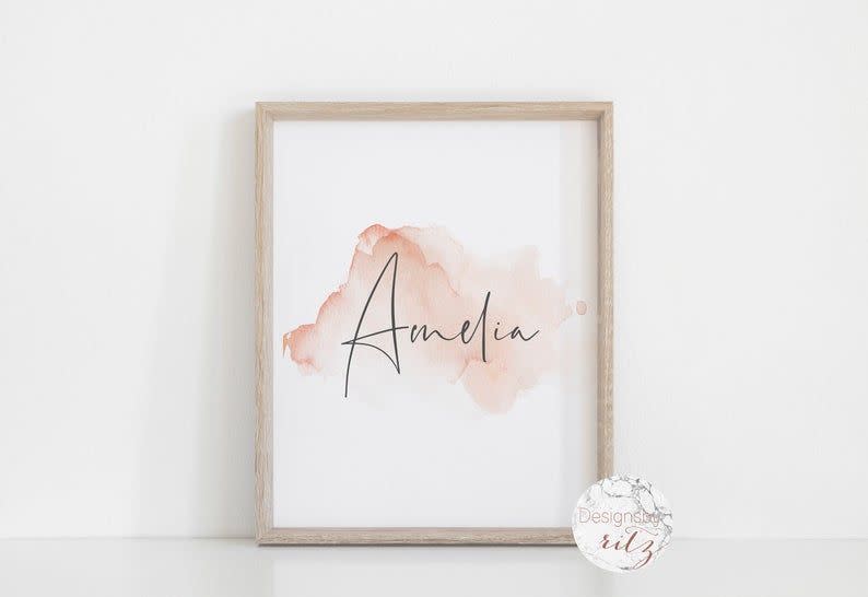 Watercolor Name Art