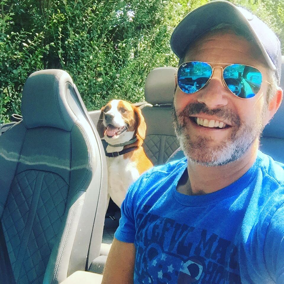 Andy Cohen <a href="https://parade.com/495267/lindsaylowe/andy-cohens-sweet-words-for-his-rescue-dog-wacha-hes-my-companion/" rel="nofollow noopener" target="_blank" data-ylk="slk:has said;elm:context_link;itc:0;sec:content-canvas" class="link ">has said</a> he has a "great life" with his rescue pup Wacha - and that includes bringing him as copilot on all his glam adventures.