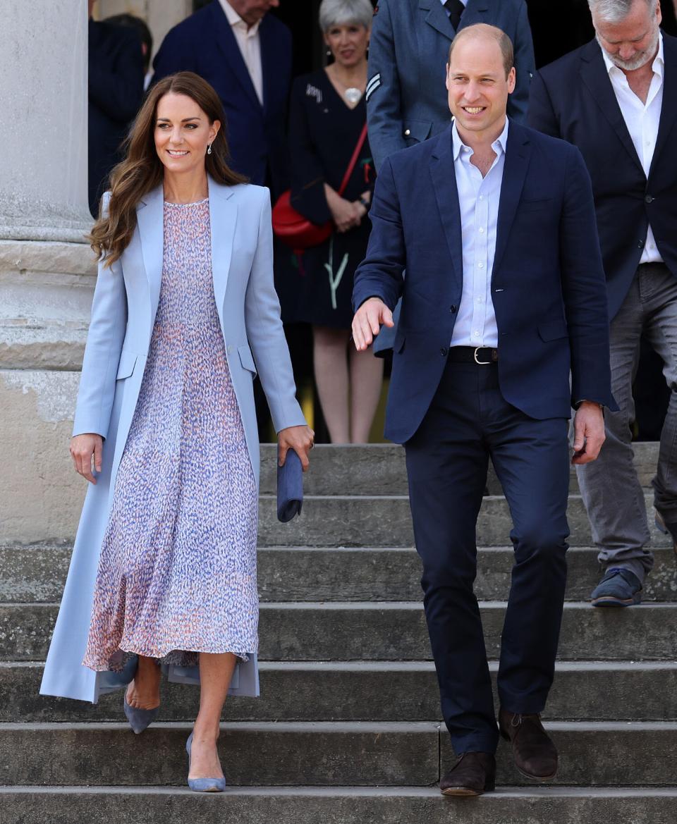 Catherine, Duchess of Cambridge and Prince William departing the Fitzwilliam Museum during an official visit to Cambridgeshire