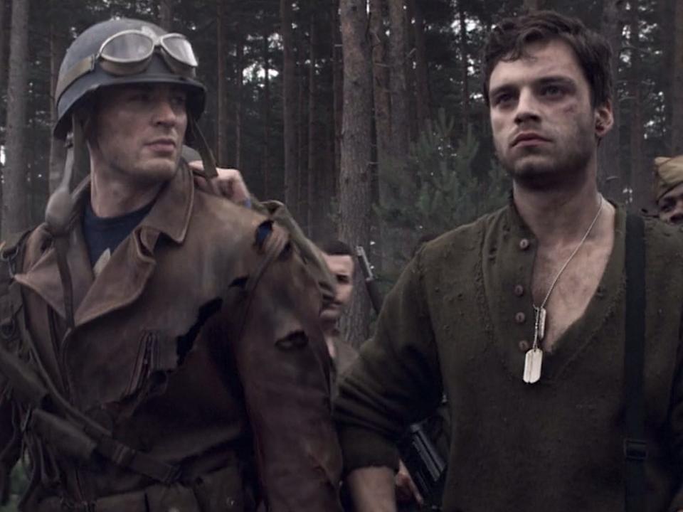 captain america the first avenger steve and bucky 1