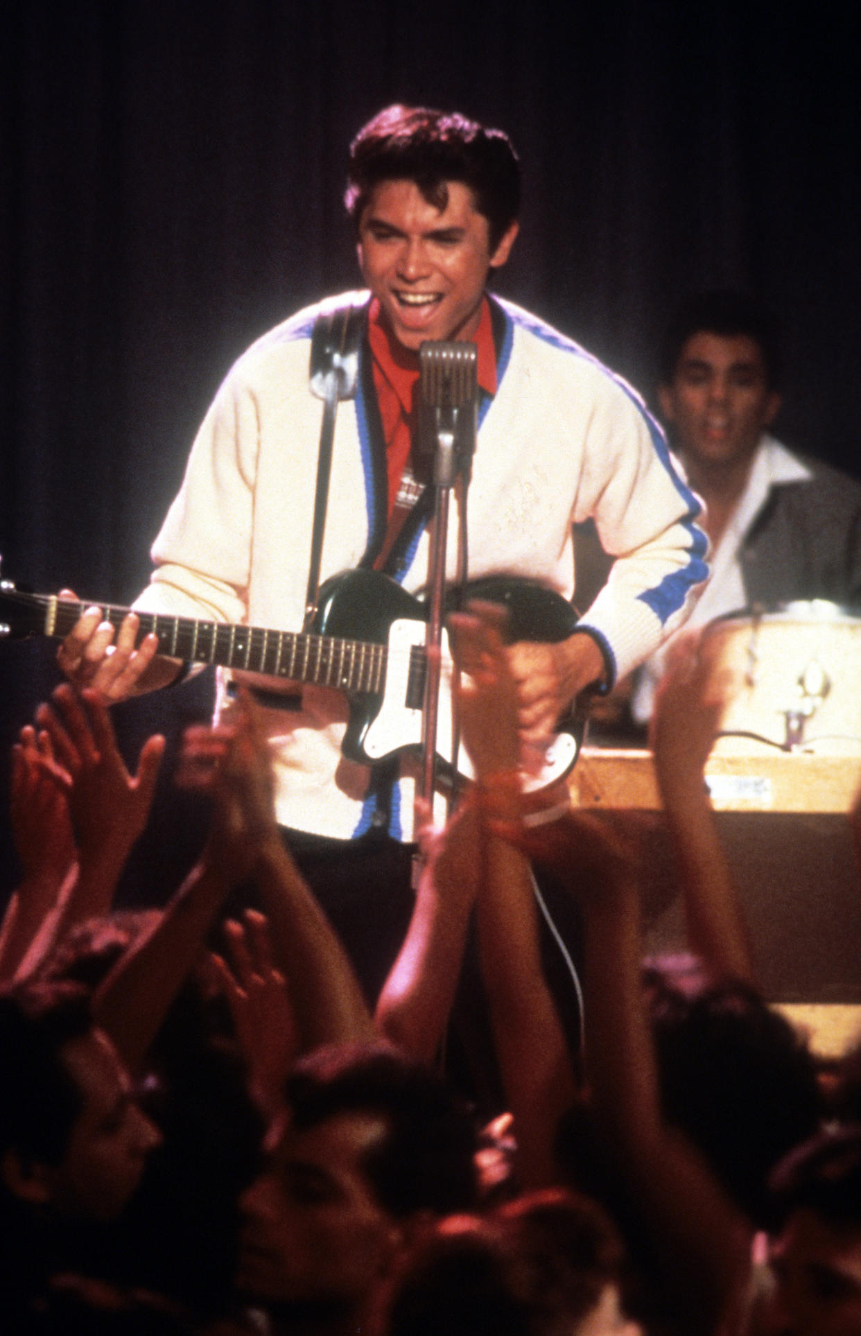 Lou Diamond Phillips performs in a scene from the film 'La Bamba', 1987. (Photo by Columbia Pictures/Getty Images)
