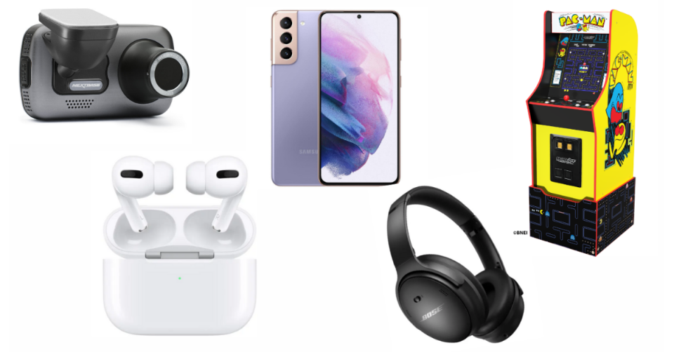 earphones, cameras, phones, headphones