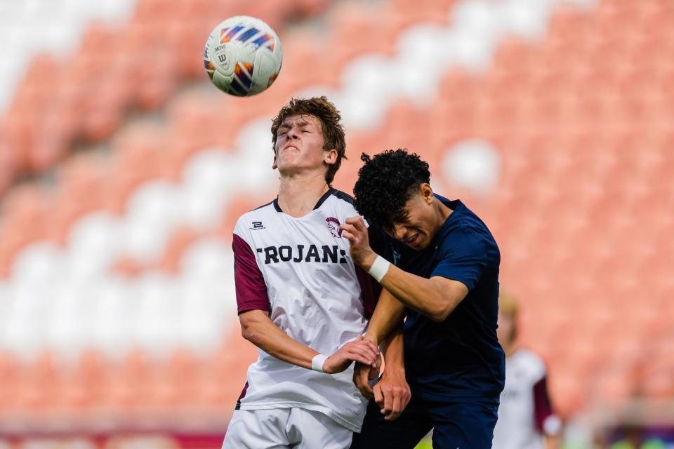 Juan Diego Catholic plays Morgan during the 3A boys soccer championship game at America First Field in Sandy on May 12, 2023. | Ryan Sun, Deseret News