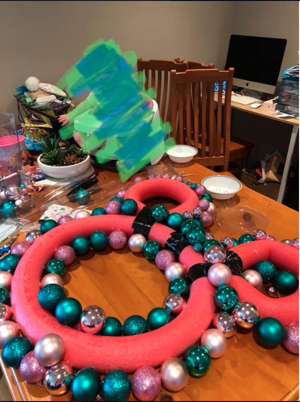 One mum showed how she made a Disney-themed Christmas wreath. Photo: Facebook