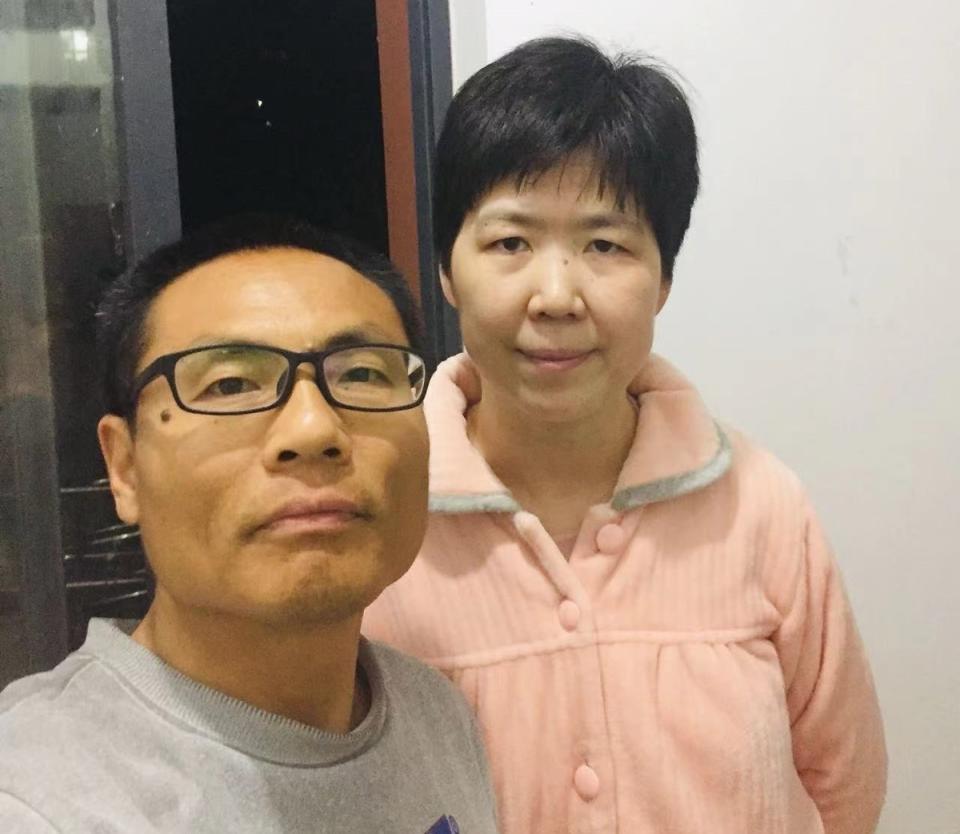 中國公民記者張展(右)出獄，人權工作者彭永和(左)探訪，遭國保關切。(圖：微信)