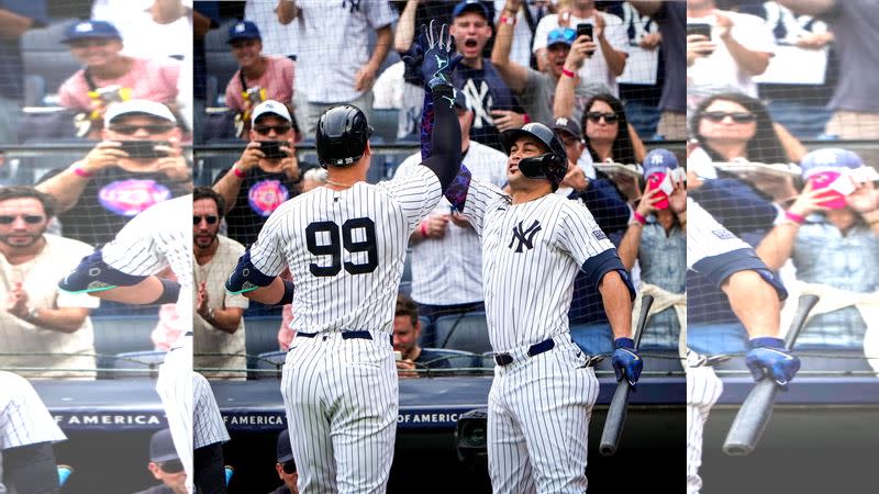 賈吉（Aaron Judge）近5場比賽敲3轟，15轟在大聯盟並列第3。（圖／翻攝自洋基推特）