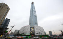 <p>This brand new skyscraper towers high over South Korea’s capital and hosts a wide variety of tenants ranging from movie theaters to an “officetel,” a mixed residential and commercial zone where people can both work and live. Like many newer skyscrapers, its design features a sleek focus on glass and metal.</p>