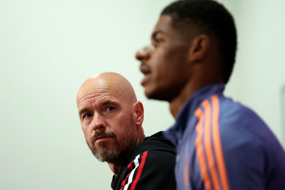 Erik Ten Hag has stressed Manchester United want to keep Marcus Rashford  (AFP via Getty Images)